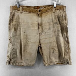CARHARTT Shorts Mens 42 Rugged Flex 10" Relaxed Fit Canvas Work Utility Brown